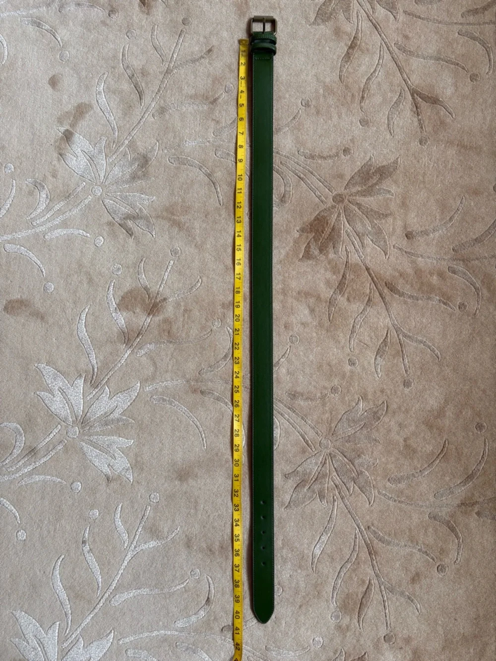EUC, Green Vegan Cactus Leather Belt, 1 1/2” x 40”